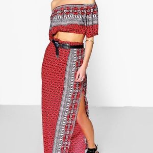 Boohoo Print Maxi Co-Ord Set